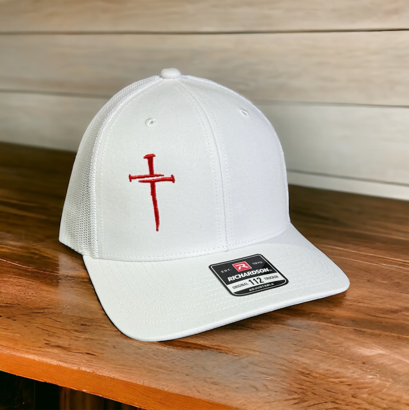 Nailed It Hat: 3 Nails Cross Embroidered Cap