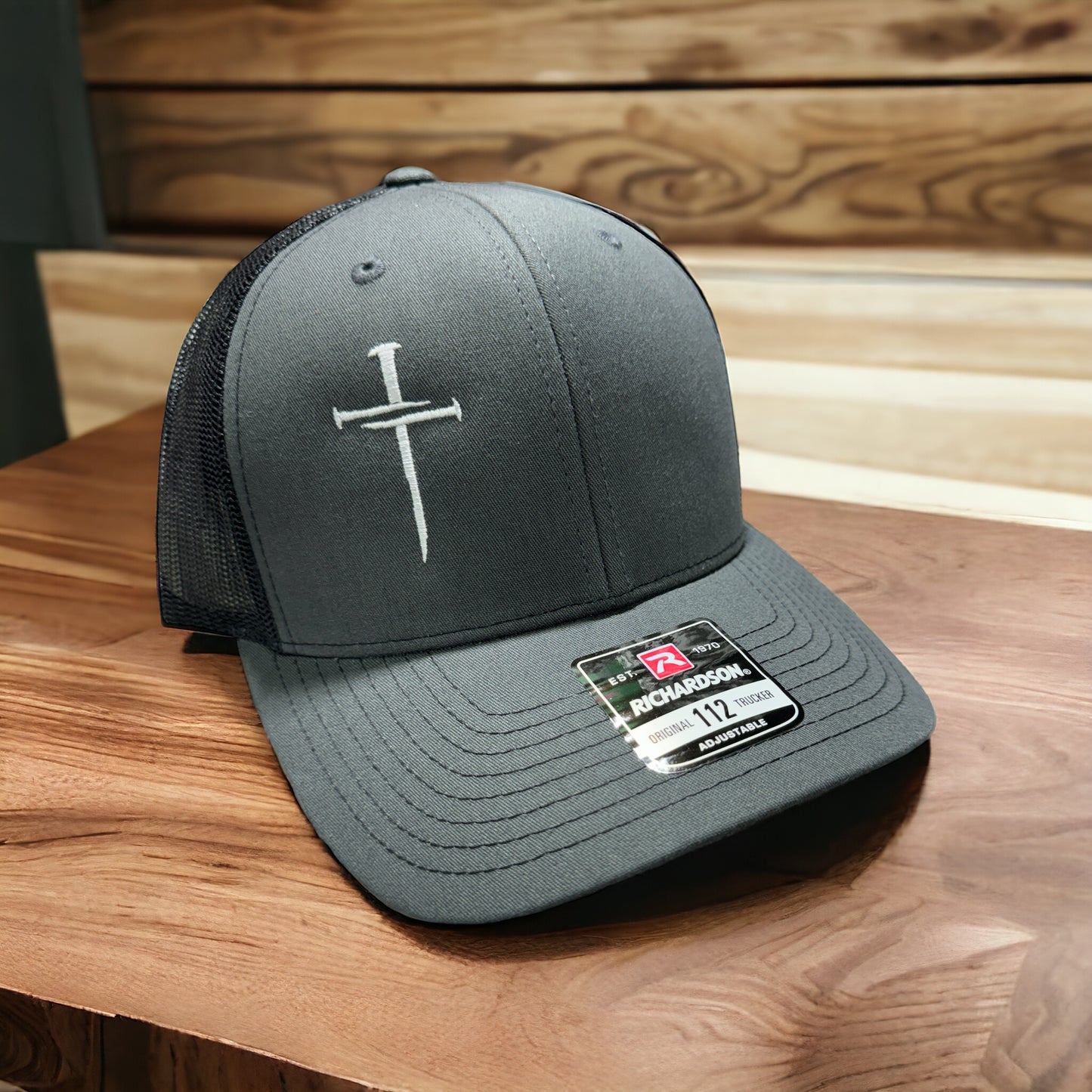 Nailed It Hat: 3 Nails Cross Embroidered Cap