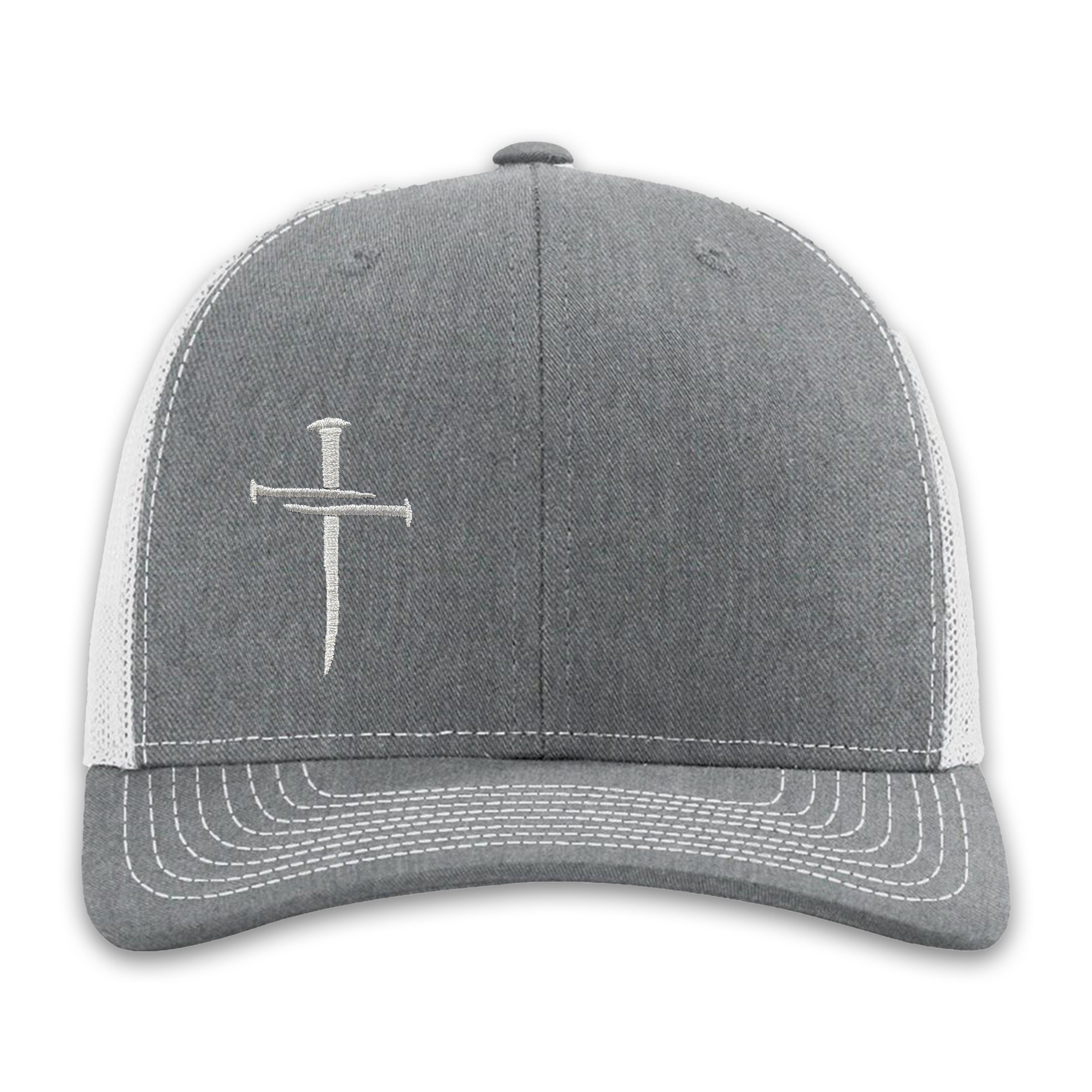 Nailed It Hat: 3 Nails Cross Embroidered Cap 9